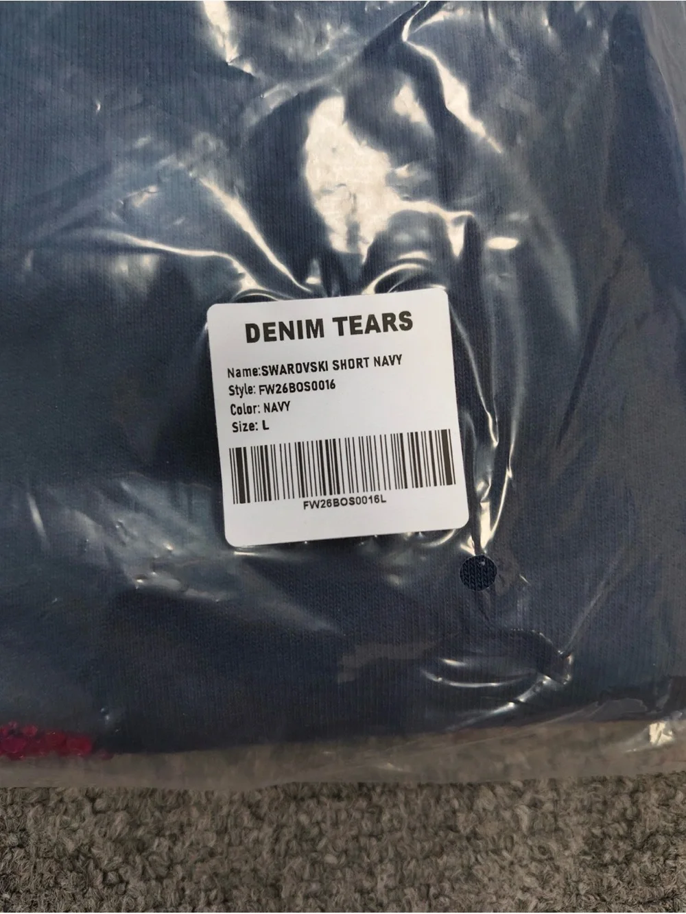 Denim Tears Navy Swarovski-Embellished Jean Shorts